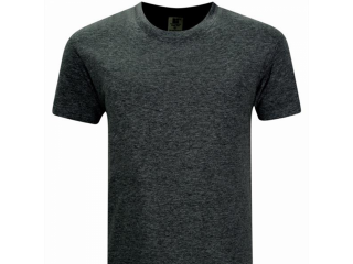 PlainDark Melange100% Cotton Round Neck Short Sleeve T-shirt