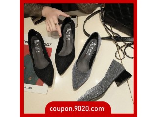 Women's high heels thick heels women's shoes pointed shallow mouth professional work shoes